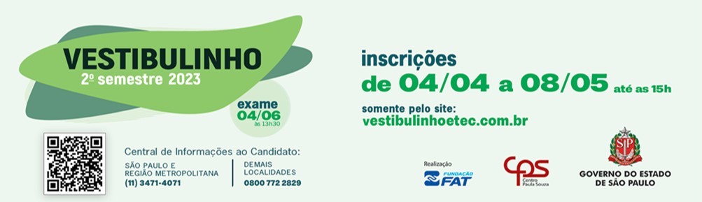Inscrições para vestibulinho da Etec de São José do Rio Preto